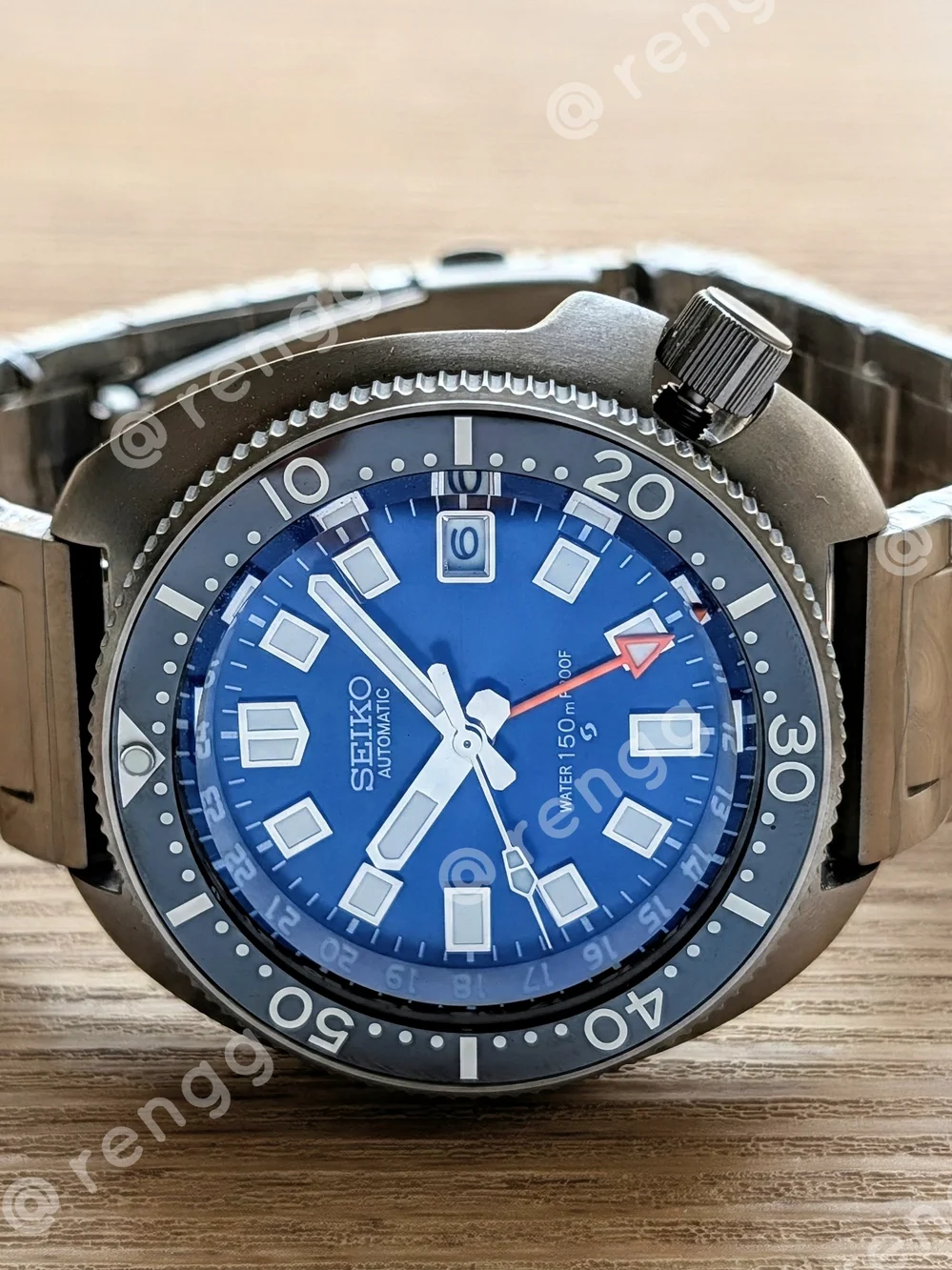 45mm Full Titanium Blue Seiko GMT Willard  Automatic  Diver Mod Watch Sapphire